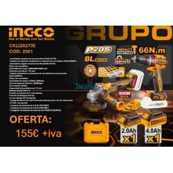 PACK TALADRO + AMOLADORA 20V